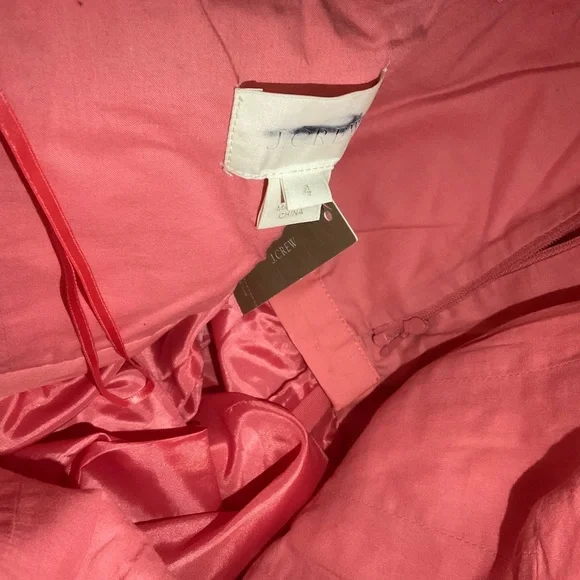 New 4 JCREW Raquel Sheath Dress Strapless Cotton Formal Salmon Pink Short Small - Picture 3 of 5